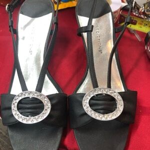 Predictions Elegant Black Sandals with Sparkling Accents